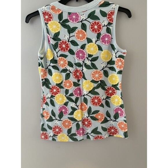 Hanna Andersson 2 Pc Pajama Short Set Size L Blue Sleeveless Cotton Citrus Fruit - Picture 5 of 16